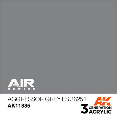 AK Interactive AK11885 Air Series Aggressor Grey FS 36251 Acrylic Paint 17ml 3rd Generation